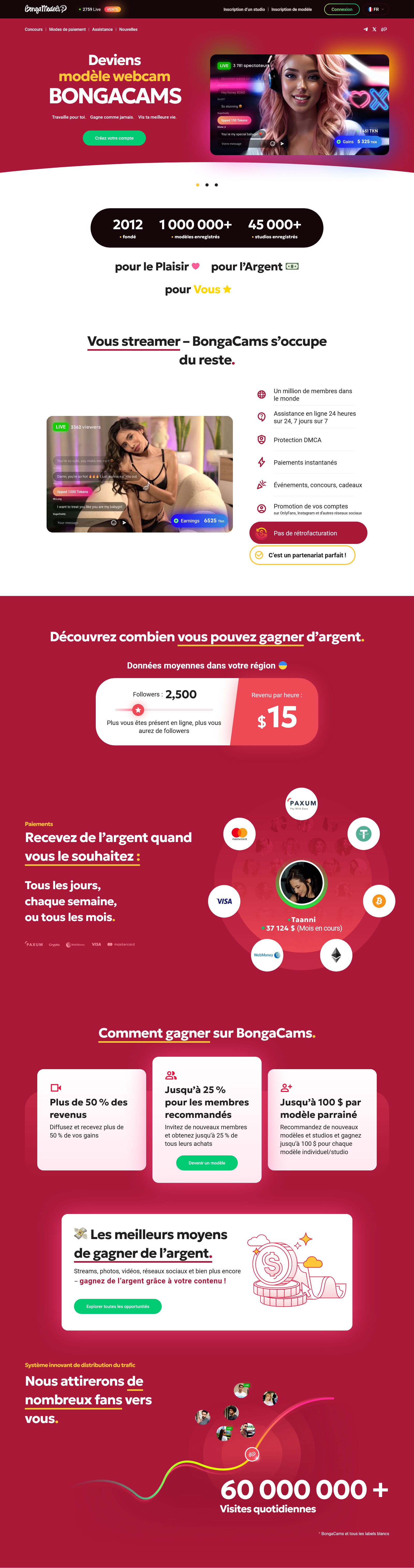 GAINS CHEZ SOI EN LIGNE VIA WEBCAM COMME WEBCAM MODÈLE POUR FILLES ET HOMMES